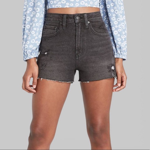 Wild Fable Highest-Rise Mom Jean Distressed Shorts - 12 - Picture 7 of 8
